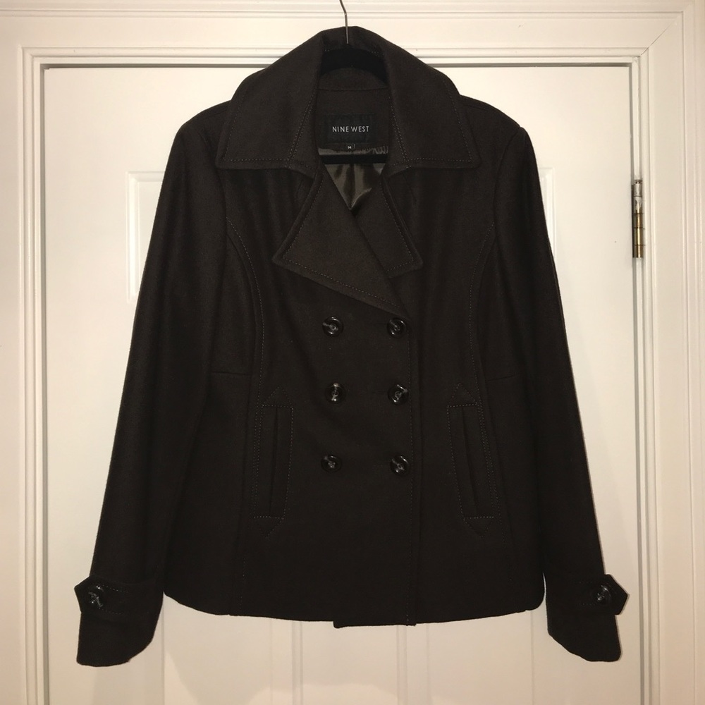 Brown Nine West Pea Coat Size 14