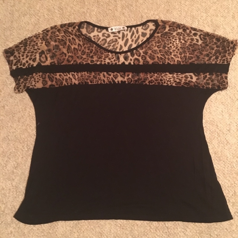 Black/Cheetah print shirt