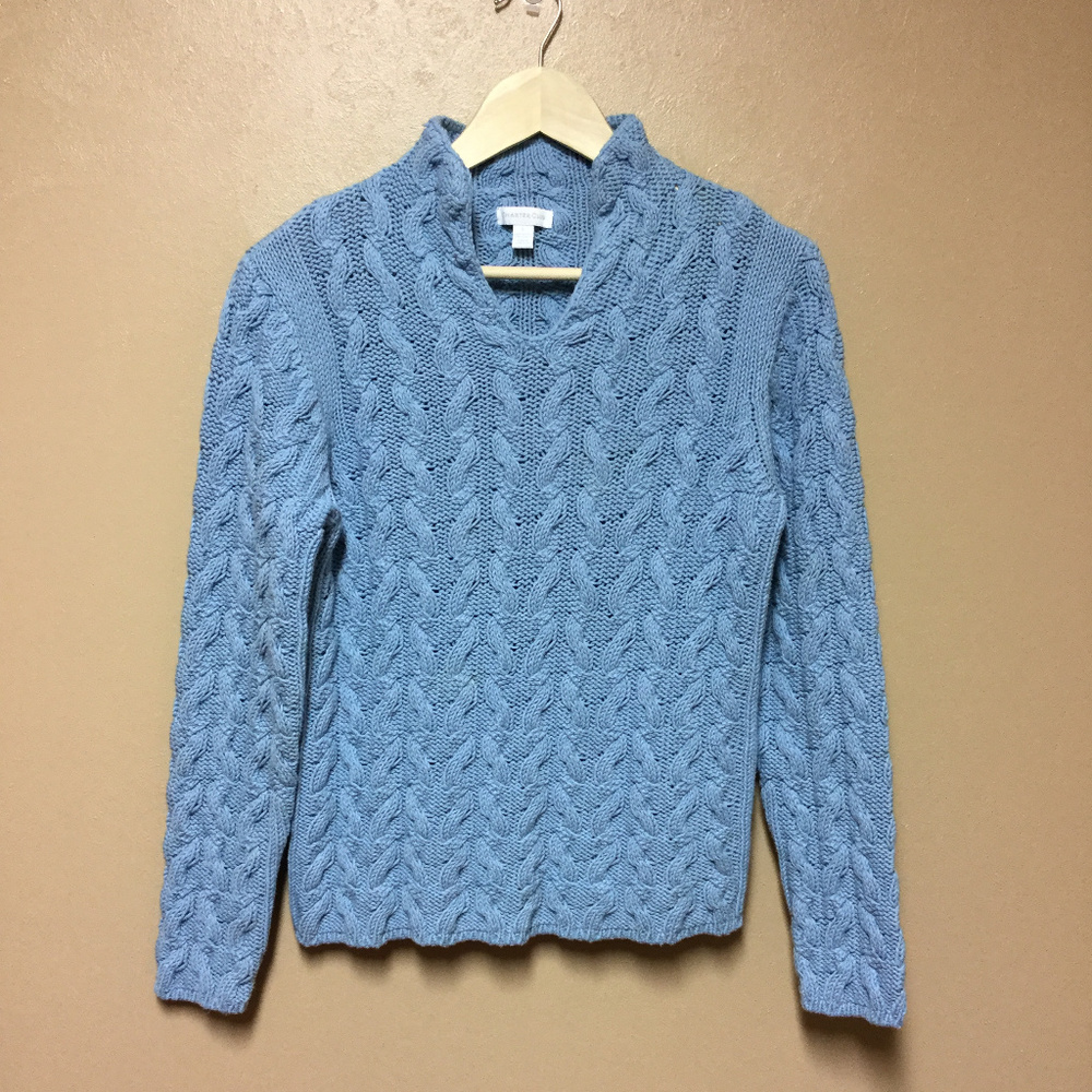 Charter Club Blue Cable Knit Sweater Size Large
