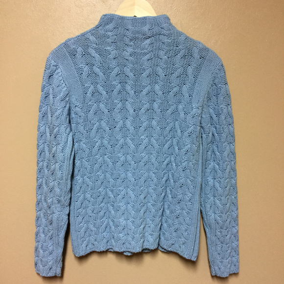 Charter Club Blue Cable Knit Sweater Size Large - Picture 2 of 5