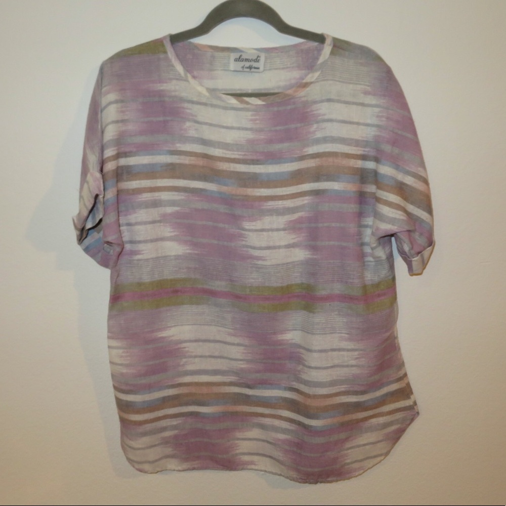 Multi colored linen t shirt