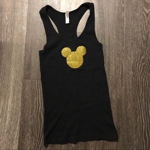 Black and Gold Glitter Mickey Mouse Tank