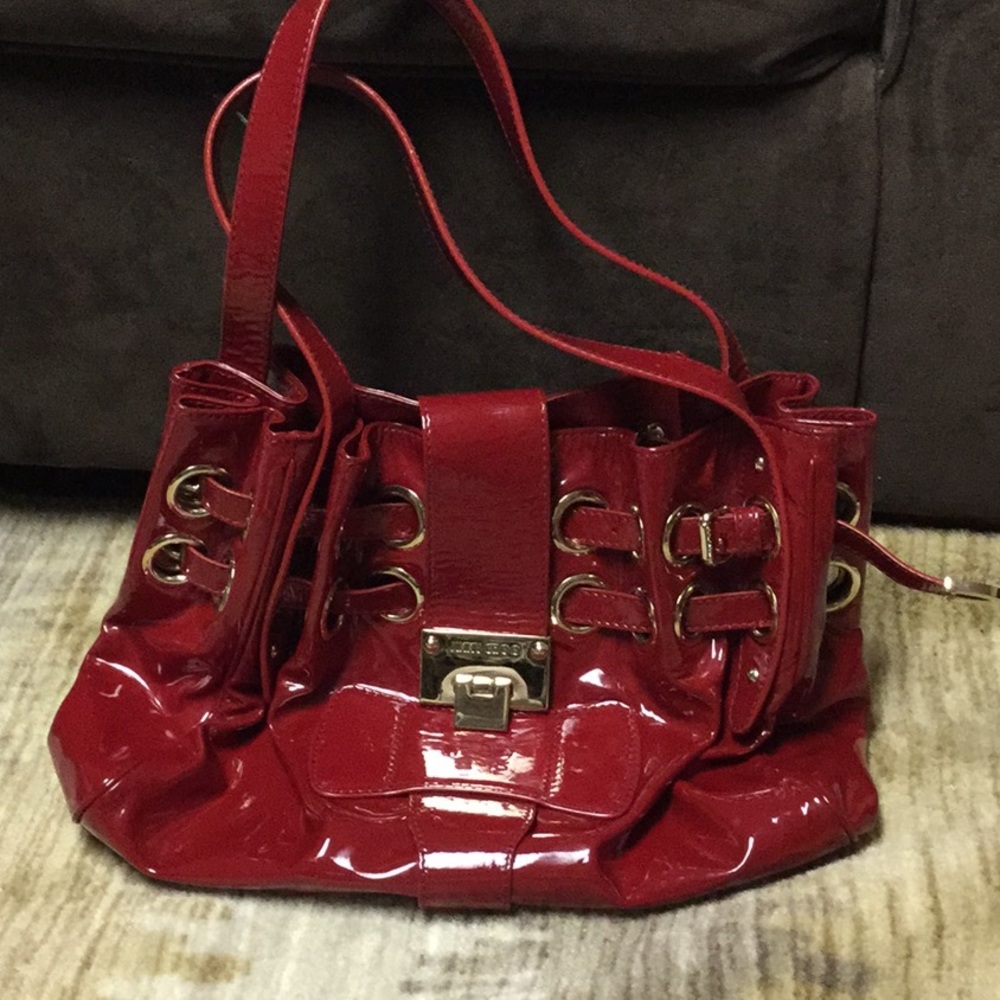 JIMMY CHO RED PURSE . PERFECT FOR A VDAY GIFT