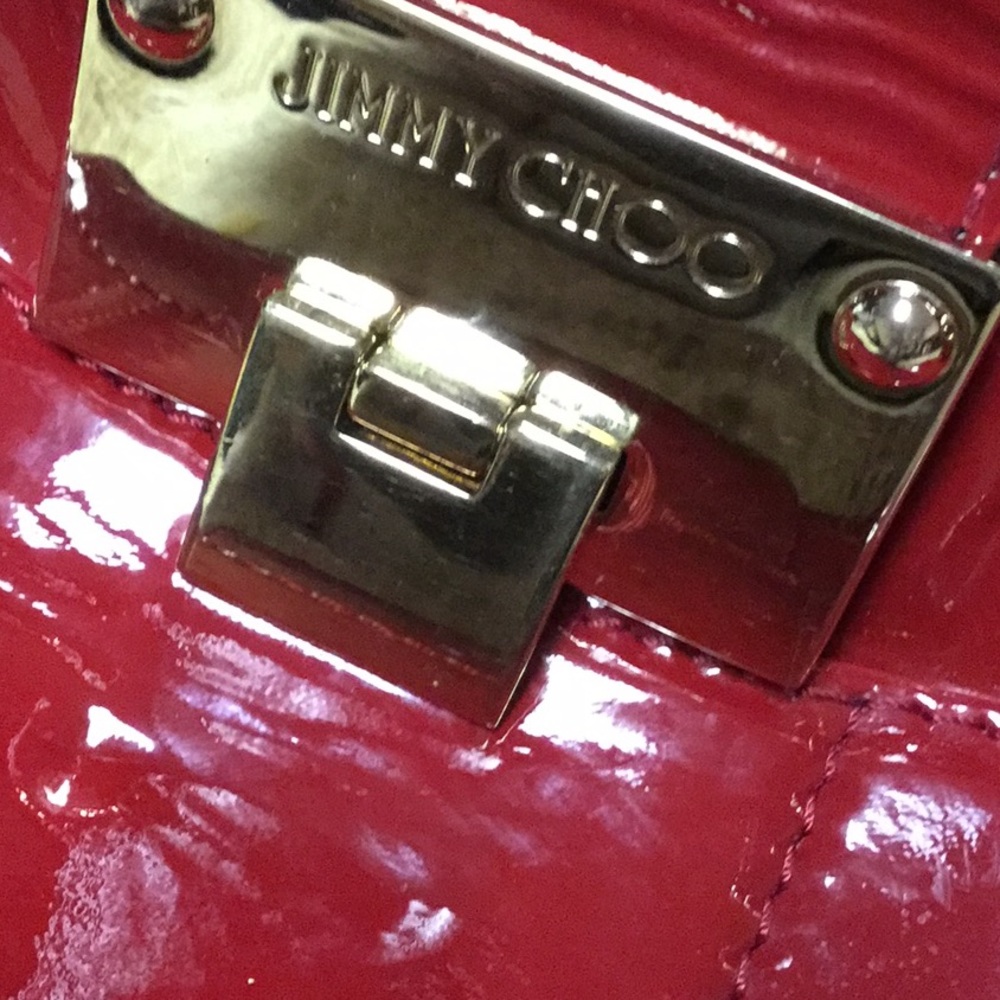 JIMMY CHO RED PURSE . PERFECT FOR A VDAY GIFT - Picture 2 of 2