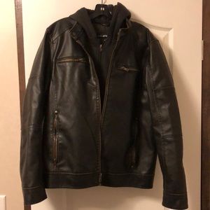 Black Rivet Faux-Leather jacket
