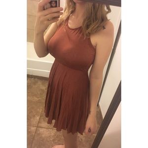 Rusty Orange Halter Dress NWT