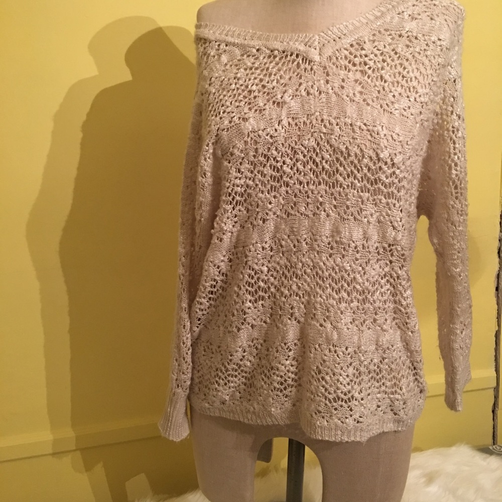 Pink rose crochet knit