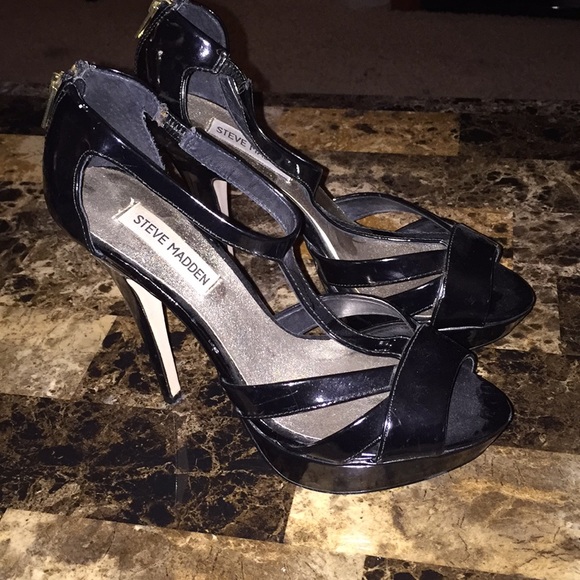 Steve Madden Haylow platform size 8 black patent - Picture 2 of 5