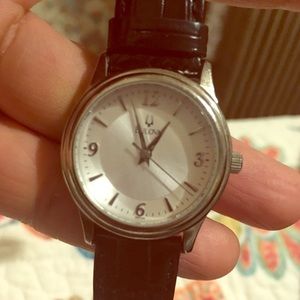 Bulova watch w/ Black Leather Strap