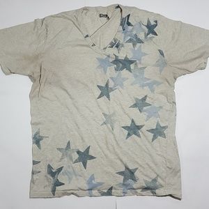 FCUK MEN'S V NECK STAR TEE SZ L