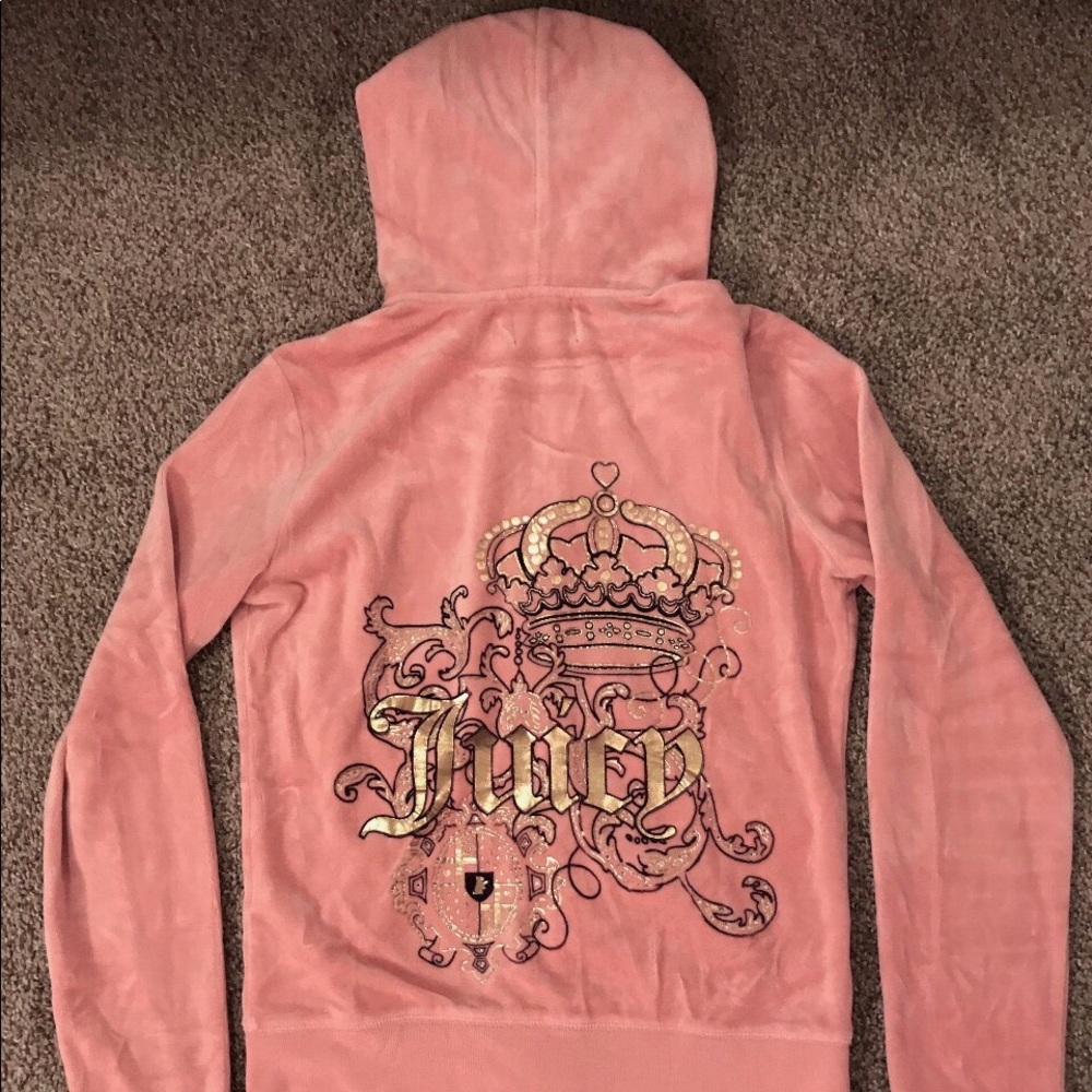 Juicy Couture Velour Tracksuit Hoodie Light Pink