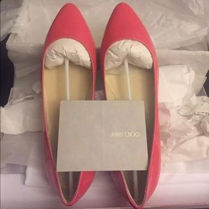 Brand New Jimmy Choo Neon Patent Flat Shoes US 7.5