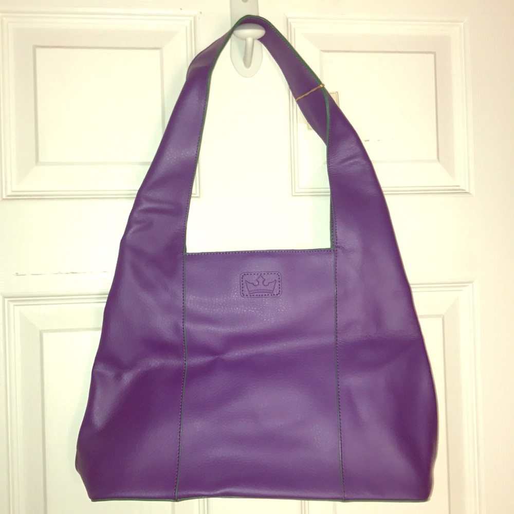 NWT Purple hobo bag with green trim