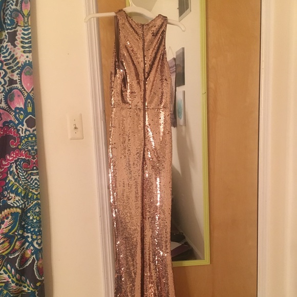 Rose Gold Sequin Maxi Gown - Picture 3 of 6