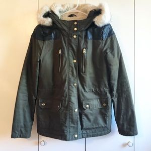 Topshop Faux Fur Lined Parka