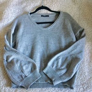 Zaful Balloon Sleeve Grey Sweater