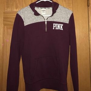 Pink VS maroon and grey quarter zip