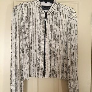 New Alex Evenings white sparkle jacket
