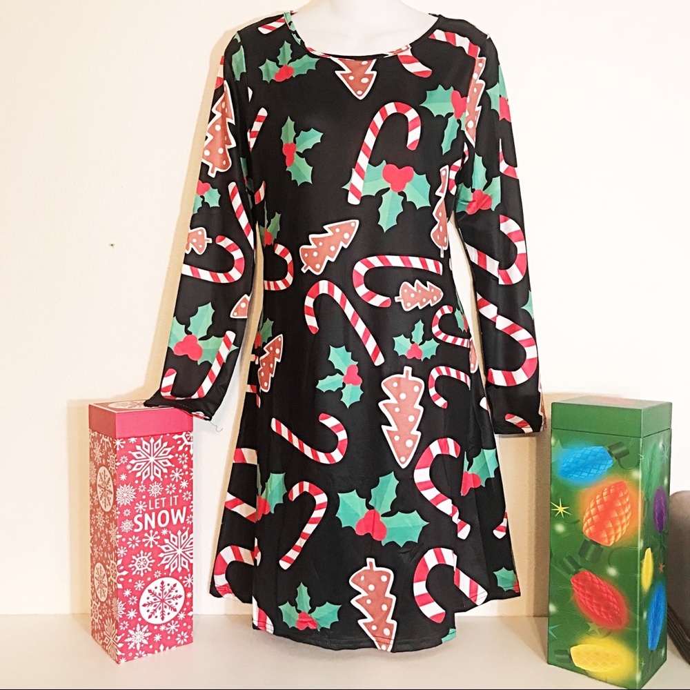 Candycane Mistletoe Christmas Holiday Fun Dress