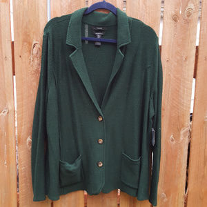 Tahari Forest Green Cardigan