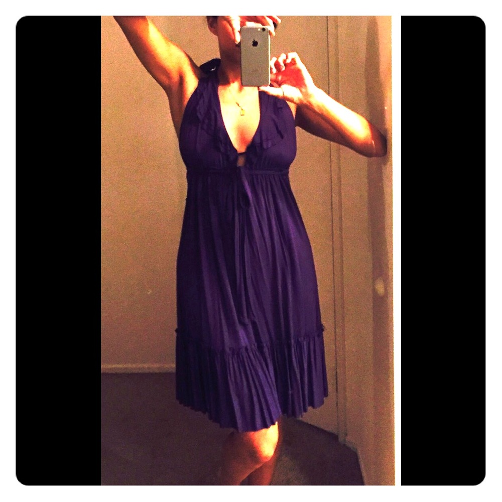 Halter dark purple dress