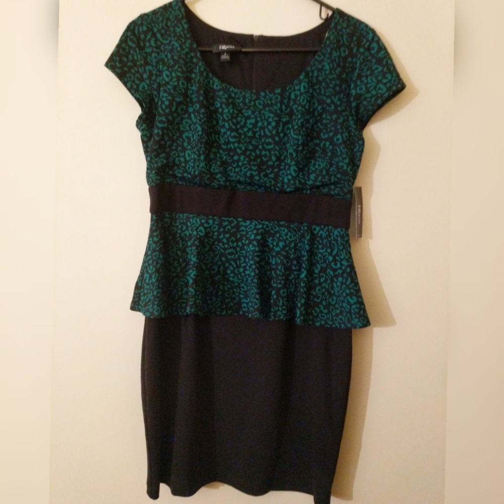 Iz Byer peplum animal print dress