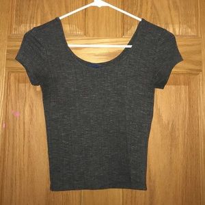 gray crop top