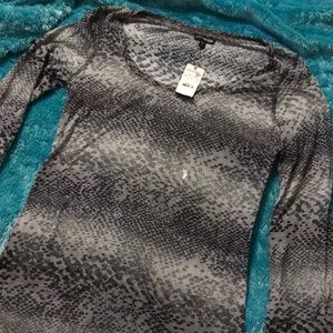 Express Burnout Printed Long Sleeve Tee