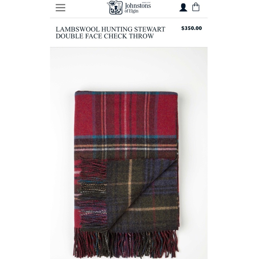Lambswool flannel throw from Johnstons of Elgin