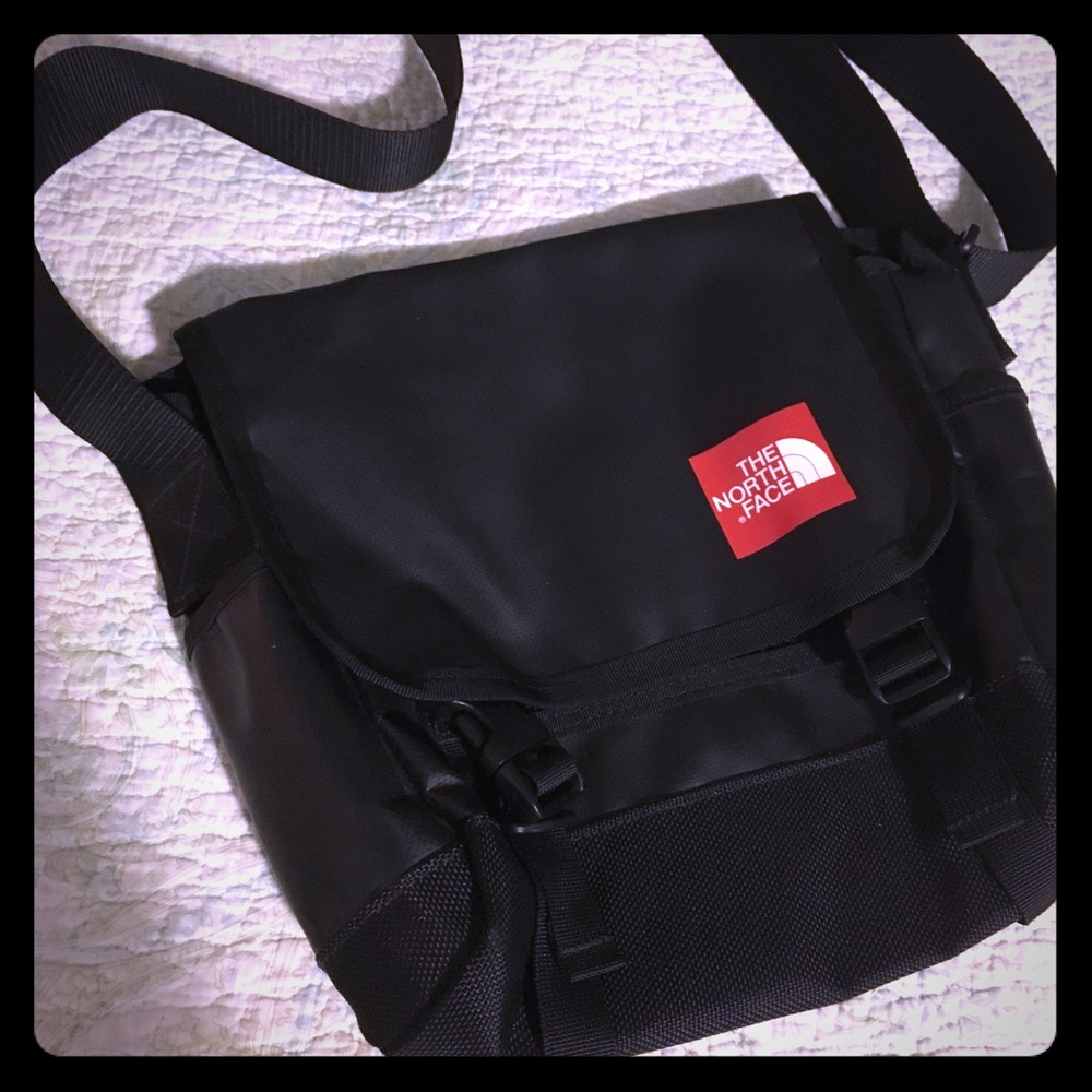 North Face Black Canvas Messenger Bag