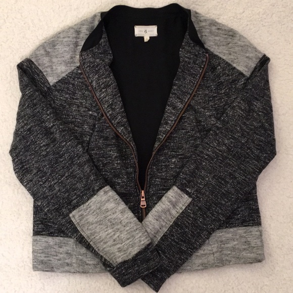 Lou & Grey Jackets & Blazers - Lou & Grey Space Dye Gray Bomber Jacket