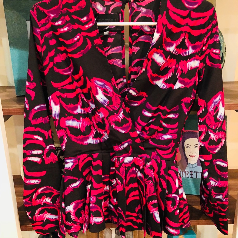 WORN ONCE Kardashian Kollection Peplum Top