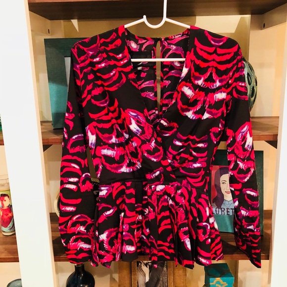 WORN ONCE Kardashian Kollection Peplum Top - Picture 2 of 4