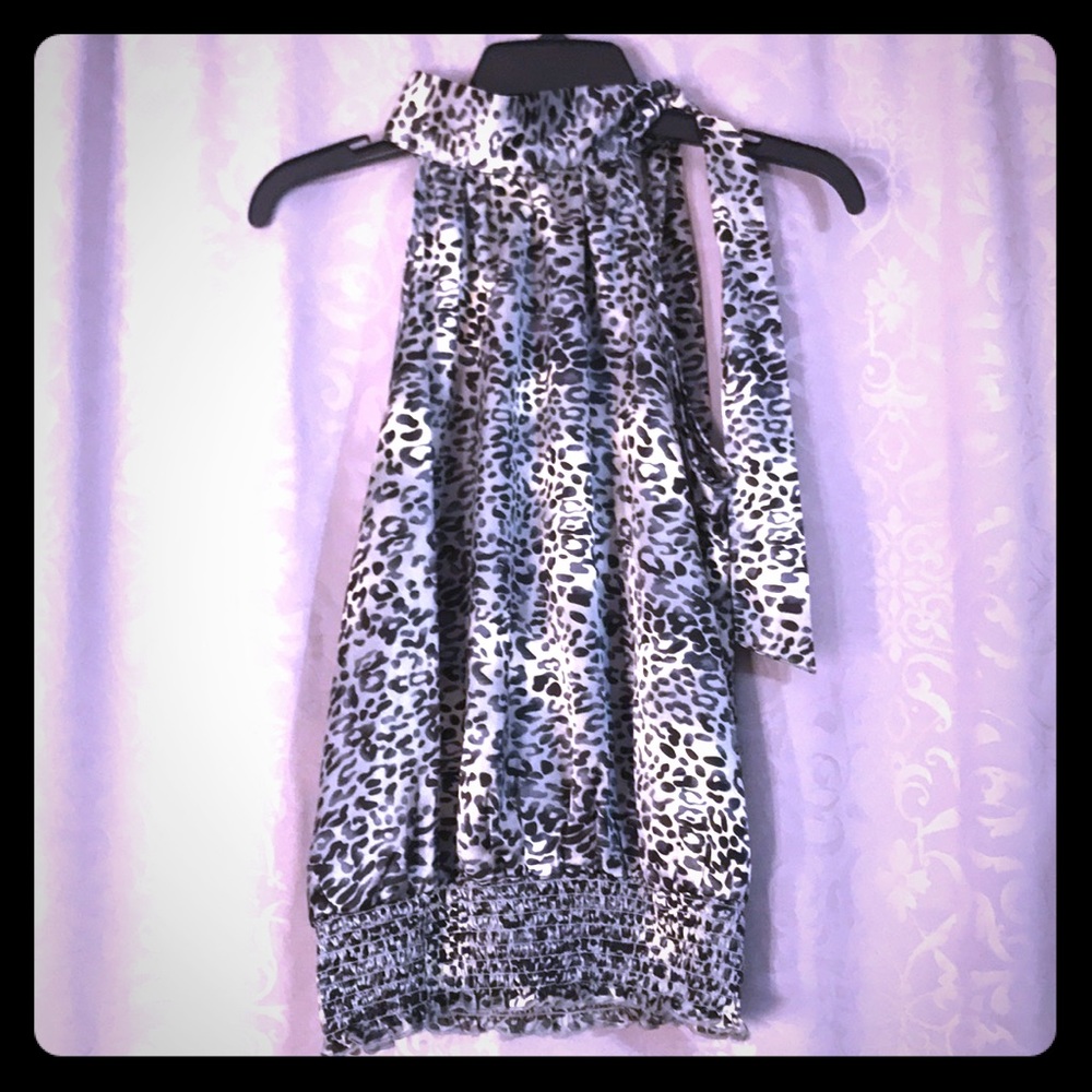 Leopard print halter top with side tie size M