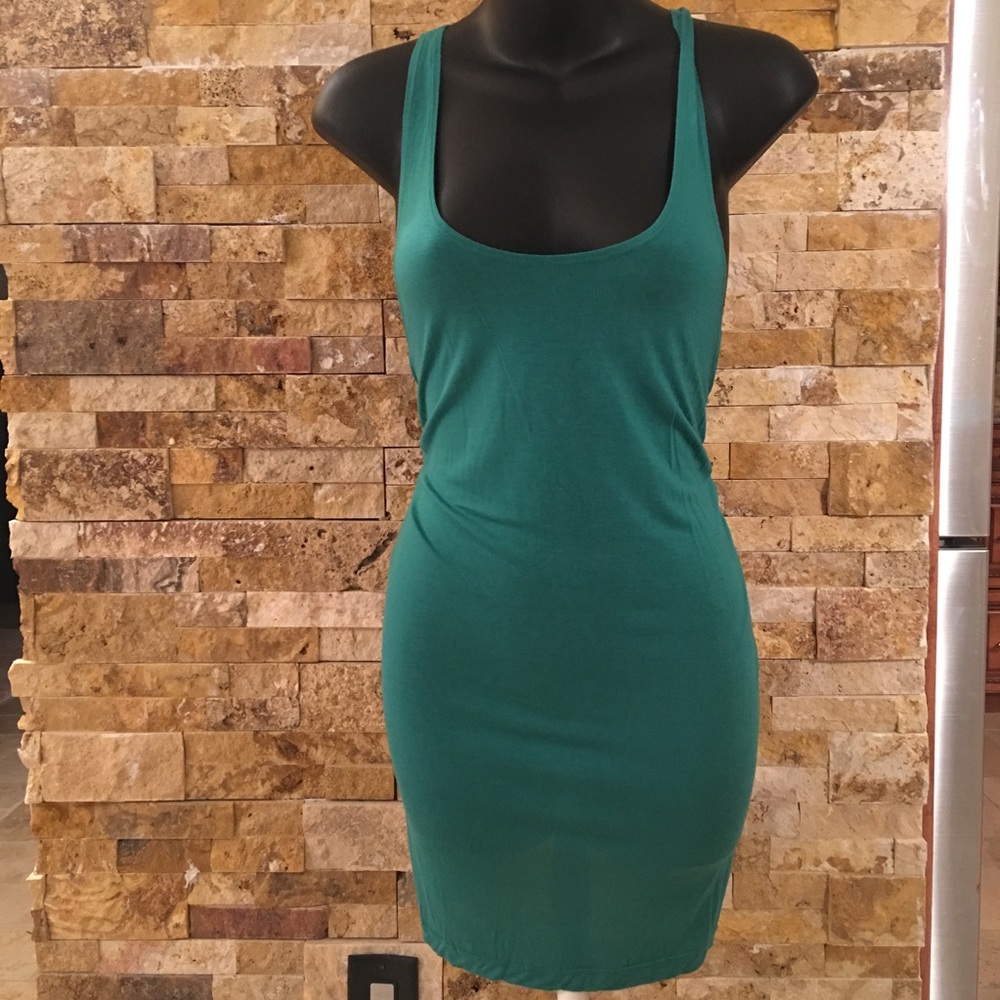 Long teal tank top