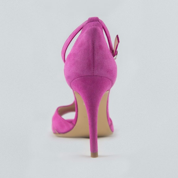 Irene Costa Pink Peep Toe T Bar T strap Sandals - Picture 5 of 6