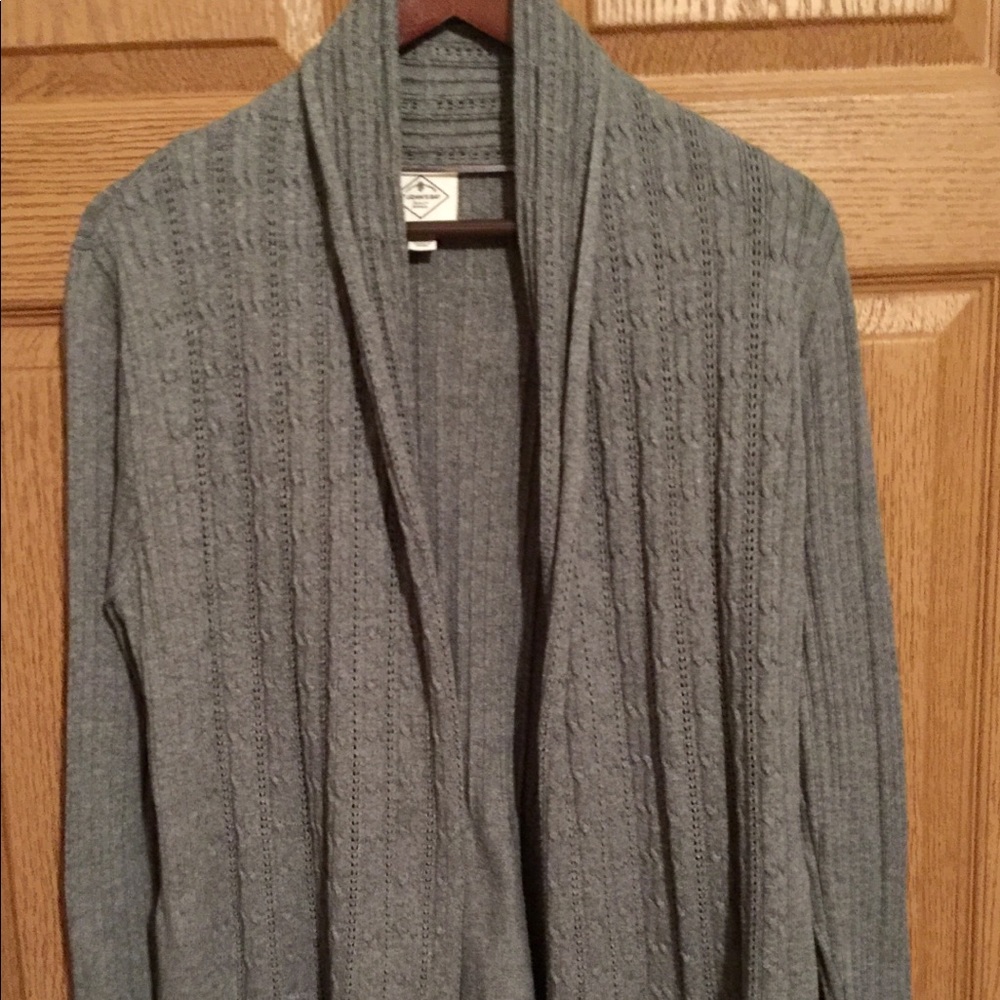 Gray Open Cardigan Sweater