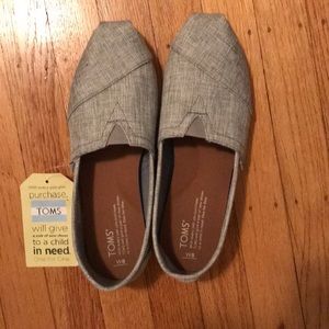 Toms Classic Slipon (sz 8, drizzle grey/chambray)