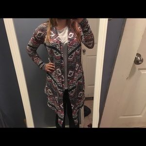 Aztec print cardigan