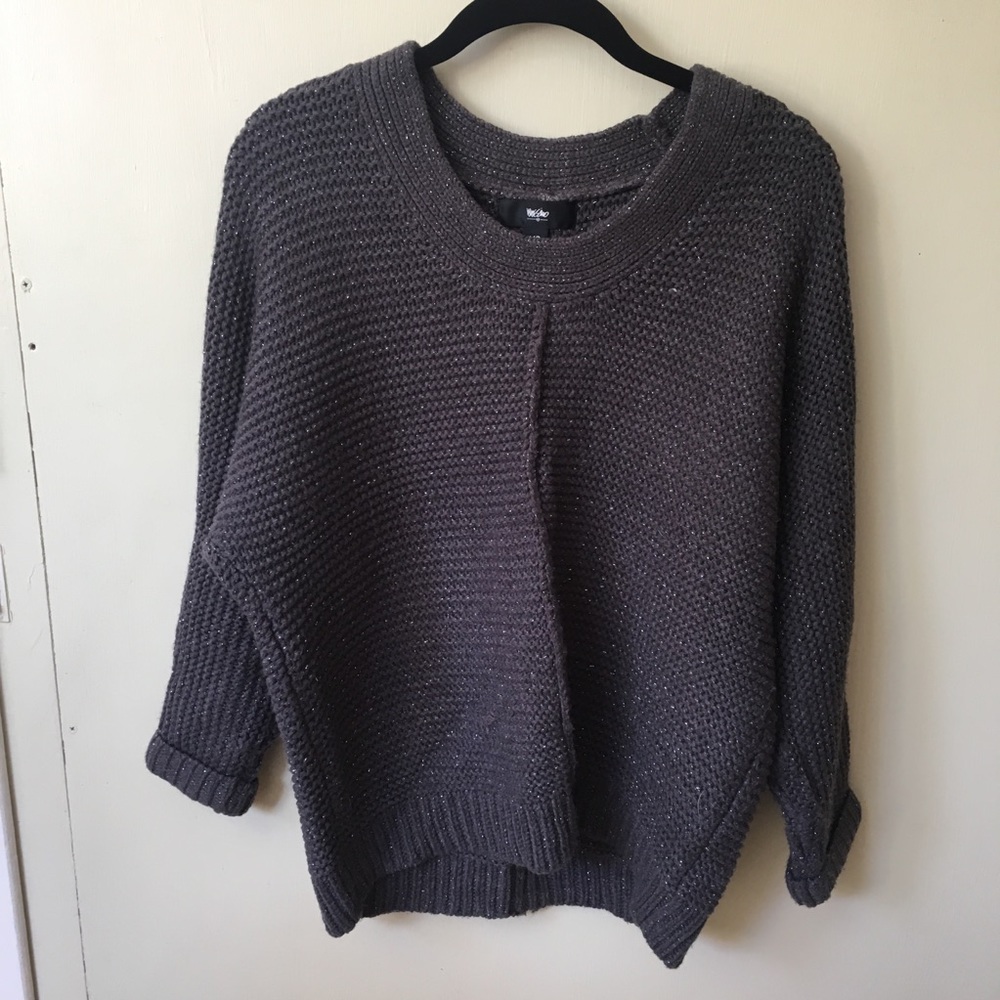 Knit Sweater • Dark Gray with Sparkly Detail