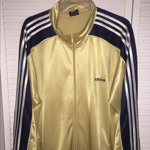 XXL MENS ADIDAS JACKET IN DARK BLUE AND GOLD