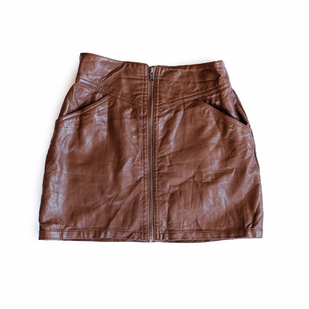 Faux Leather Mini Skirt