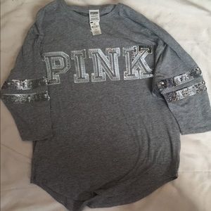 Victoria secret PINK bling 3 quarter sleeve Xs NWT