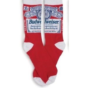 Red Budweiser Anheuser-Busch logo socks