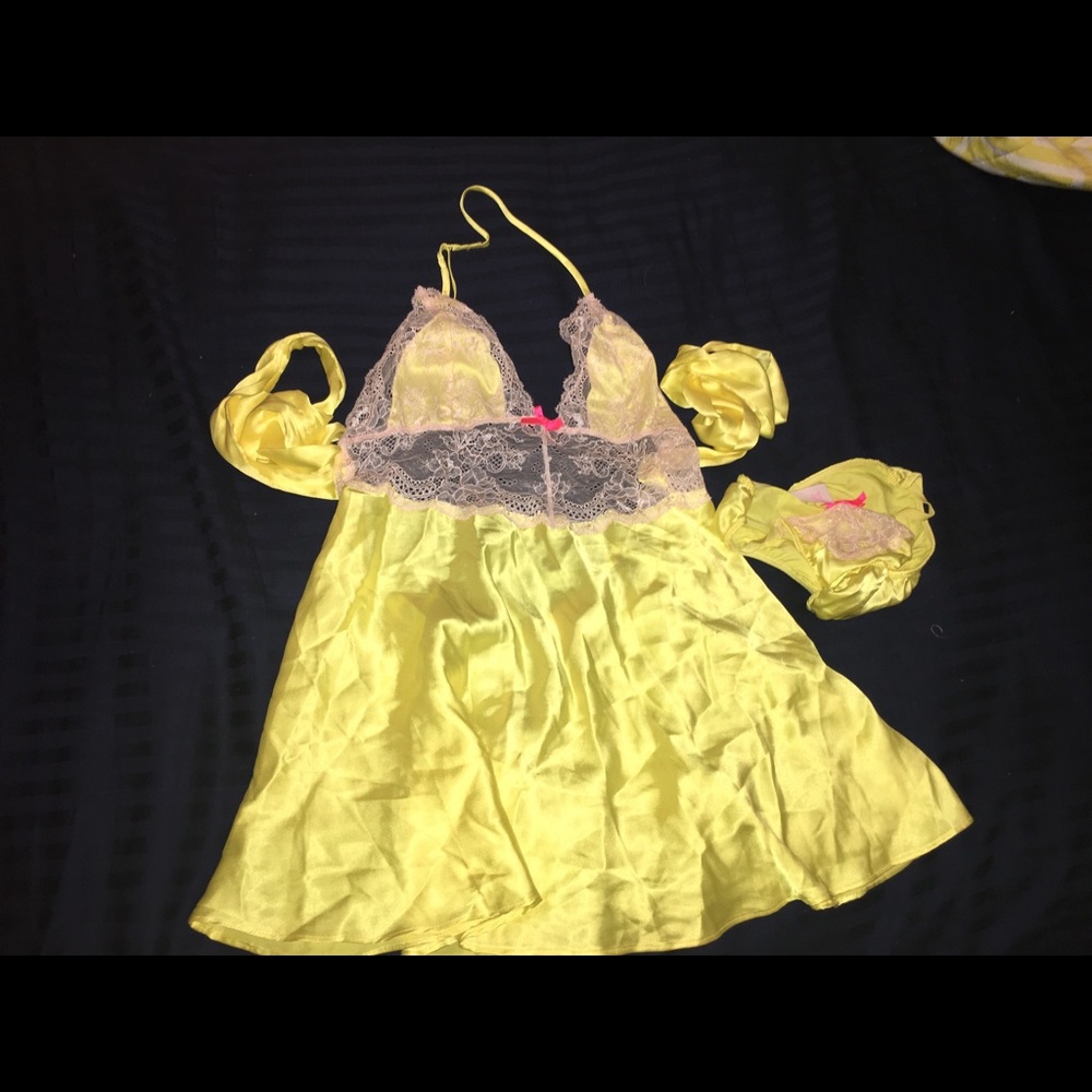 Victoria’s Secret yellow teddy with panty