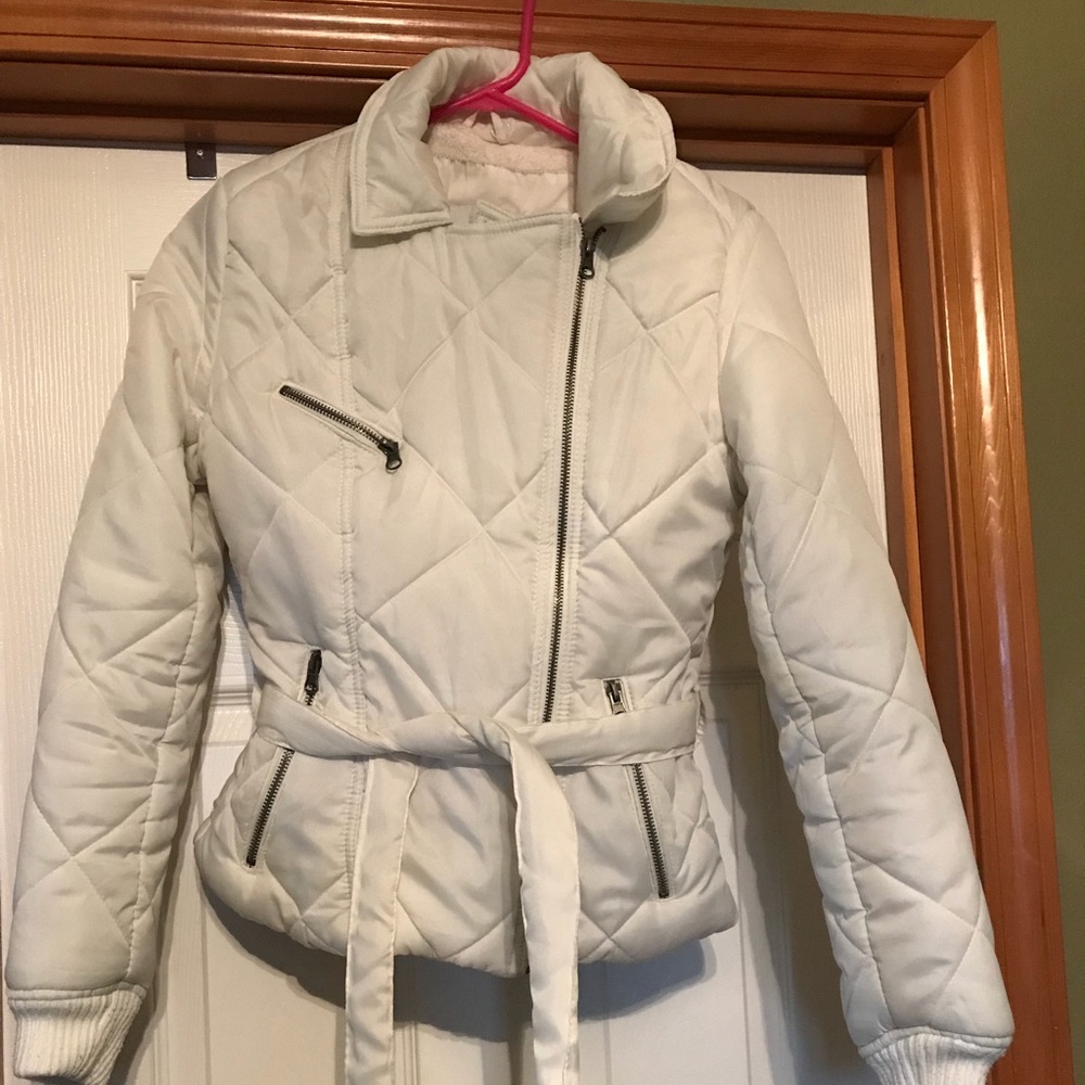 White puffer coat