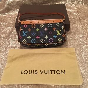 Louis Vuitton Black Multicolor Monogram Clutch