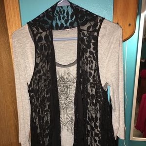 Buckle Long Sleeve Shirt & Cardigan