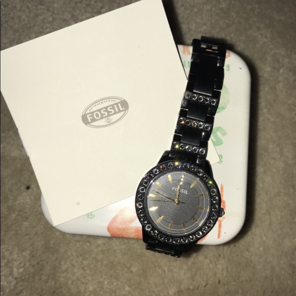 Black fossil watch