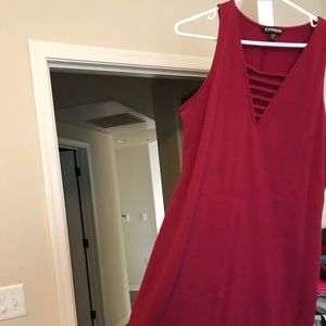 🎉SOLD🎉Express Burgundy Midi/mini dress